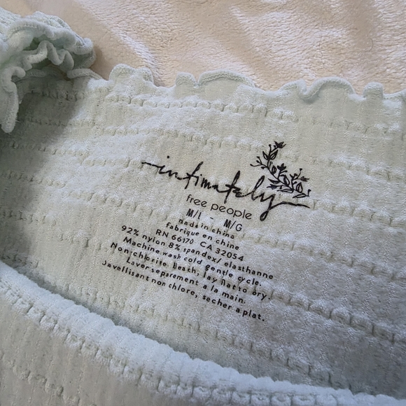 Mint Green Off-Shoulder Smocked Stretch Top - Picture 7 of 8